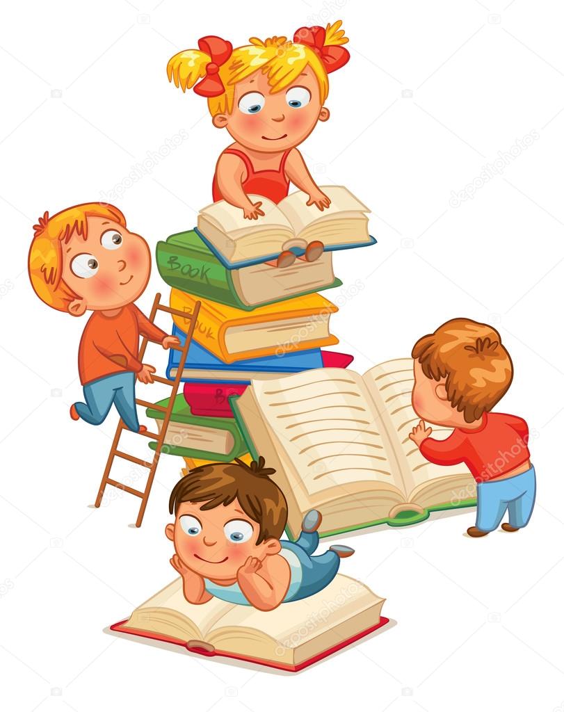 depositphotos 37873731 stock illustration children reading books in the